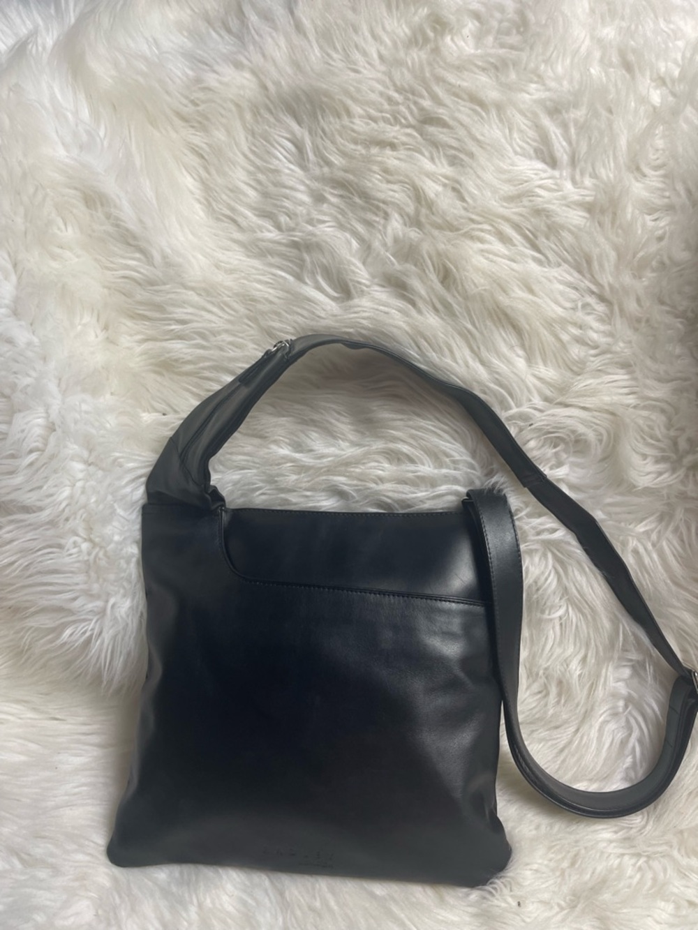 Radley London Black Leather Crossbody Bag silver Classic Minimalist Design.